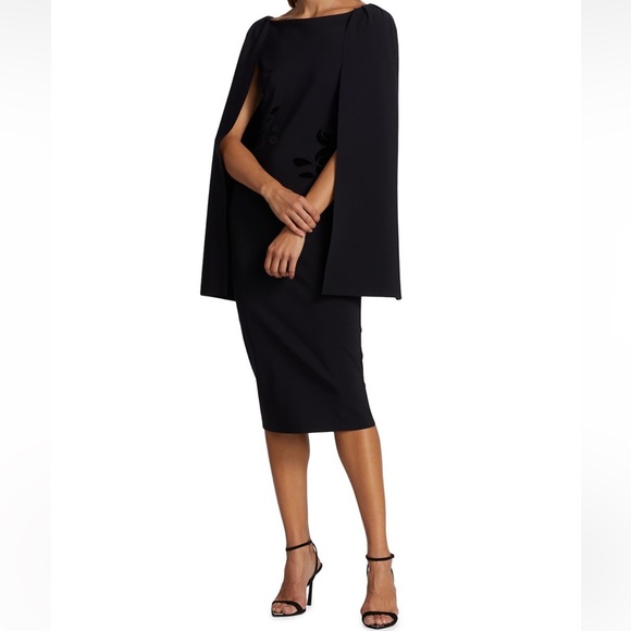 Chiara Boni La Petite Robe Romane Floral Knee-Length Cape Dress 2 - Picture 2 of 8